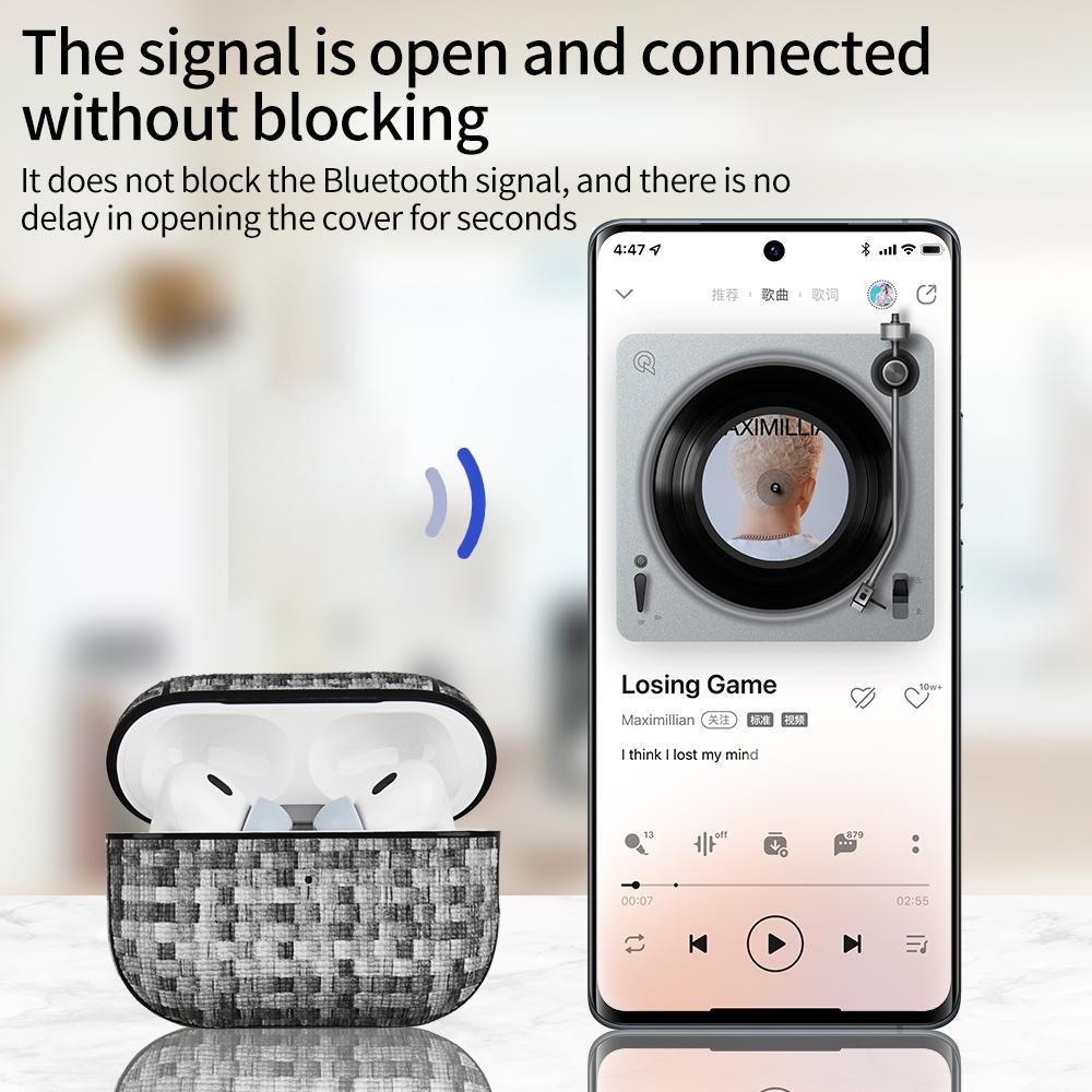 Woven Leather AirPods Pro Case Protective Hard Shell Cover 4