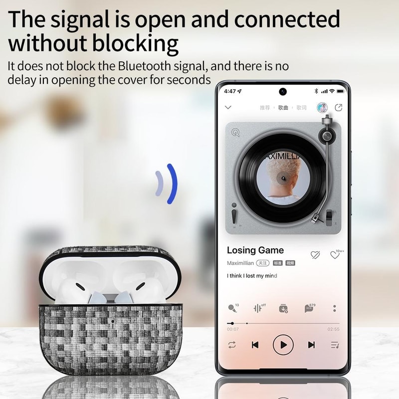 Woven Leather AirPods Pro Case Protective Hard Shell Cover 4