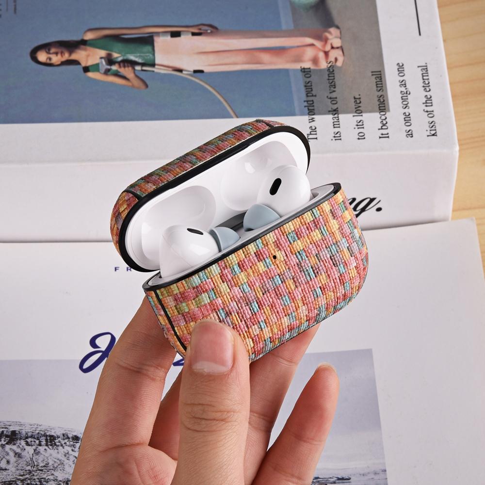 Woven Leather AirPods Pro Case Protective Hard Shell Cover 5