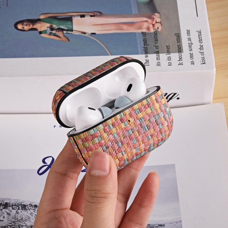 Woven Leather AirPods Pro Case Protective Hard Shell Cover 5