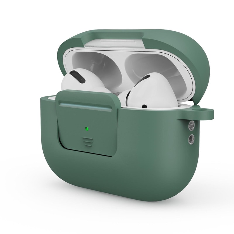 AirPods Pro Case With Lock Button And Buckle Silicone PC Protective Cover 1