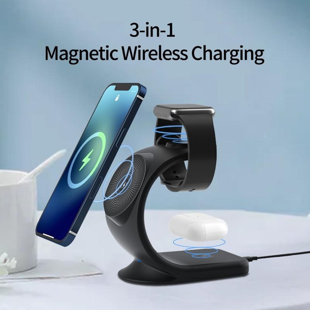 Wireless Charging Station Magnetic Charger Stand For Watch AirPods 3