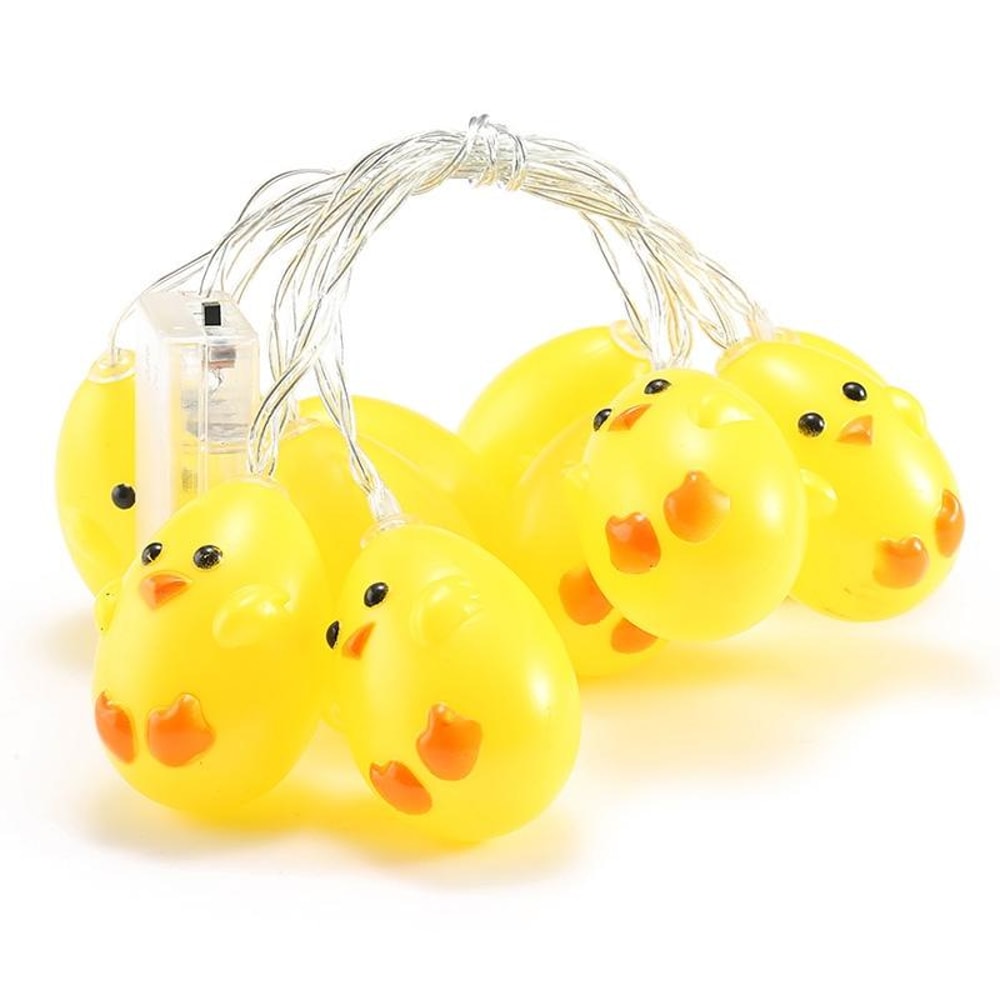 Cute Yellow Chicken LED String Lights Waterproof Easter Decorative Lights for Home & Party