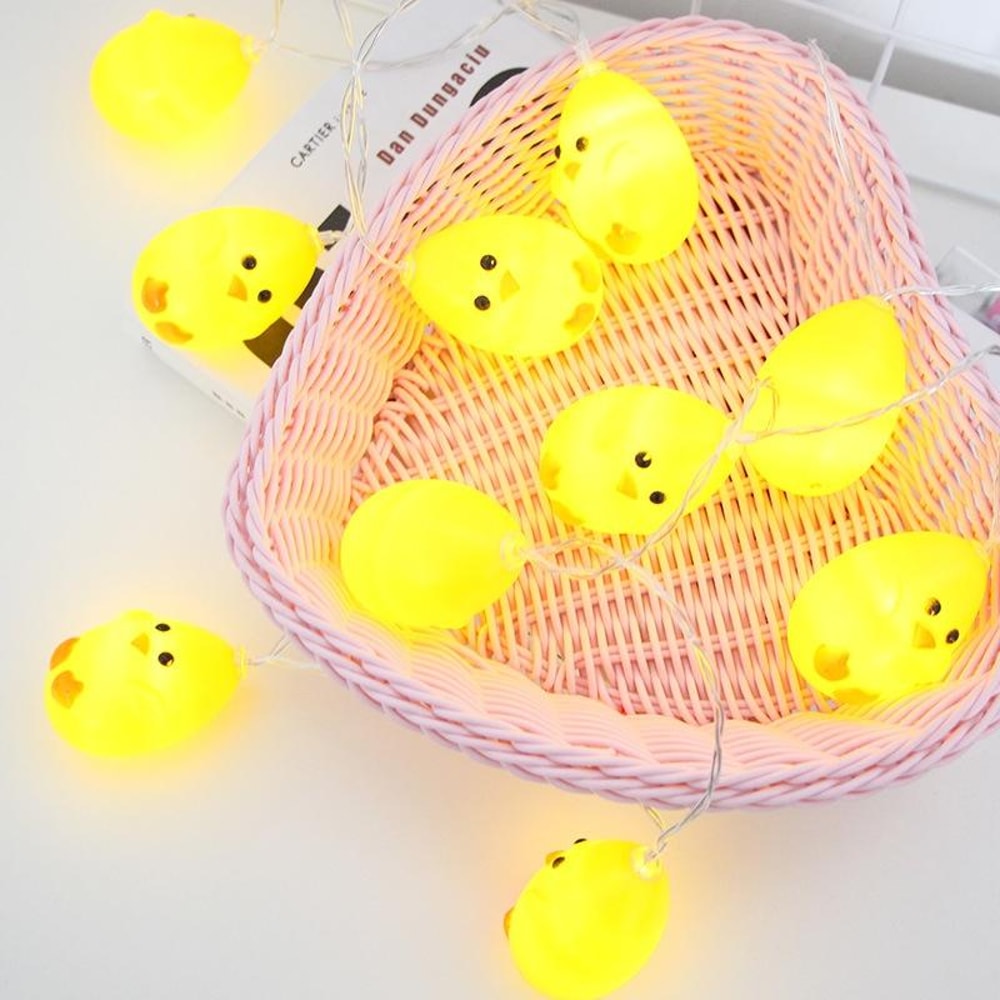 Cute Yellow Chicken LED String Lights Waterproof Easter Decorative Lights for Home & Party