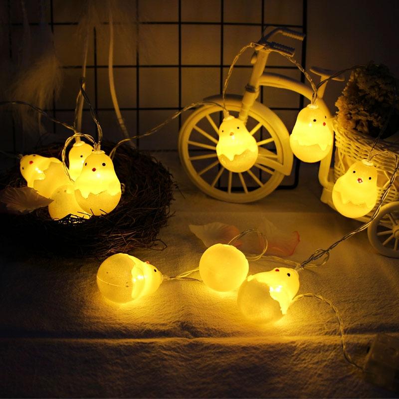 Cute Yellow Chicken LED String Lights Waterproof Easter Decorative Lights for Home & Party
