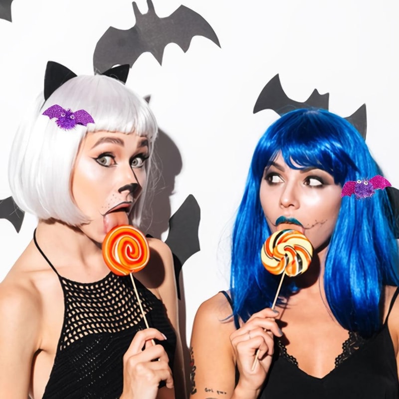 Kids Halloween Bat Hair Clip Glitter Costume Hairpin Spooky Party Accessory 9
