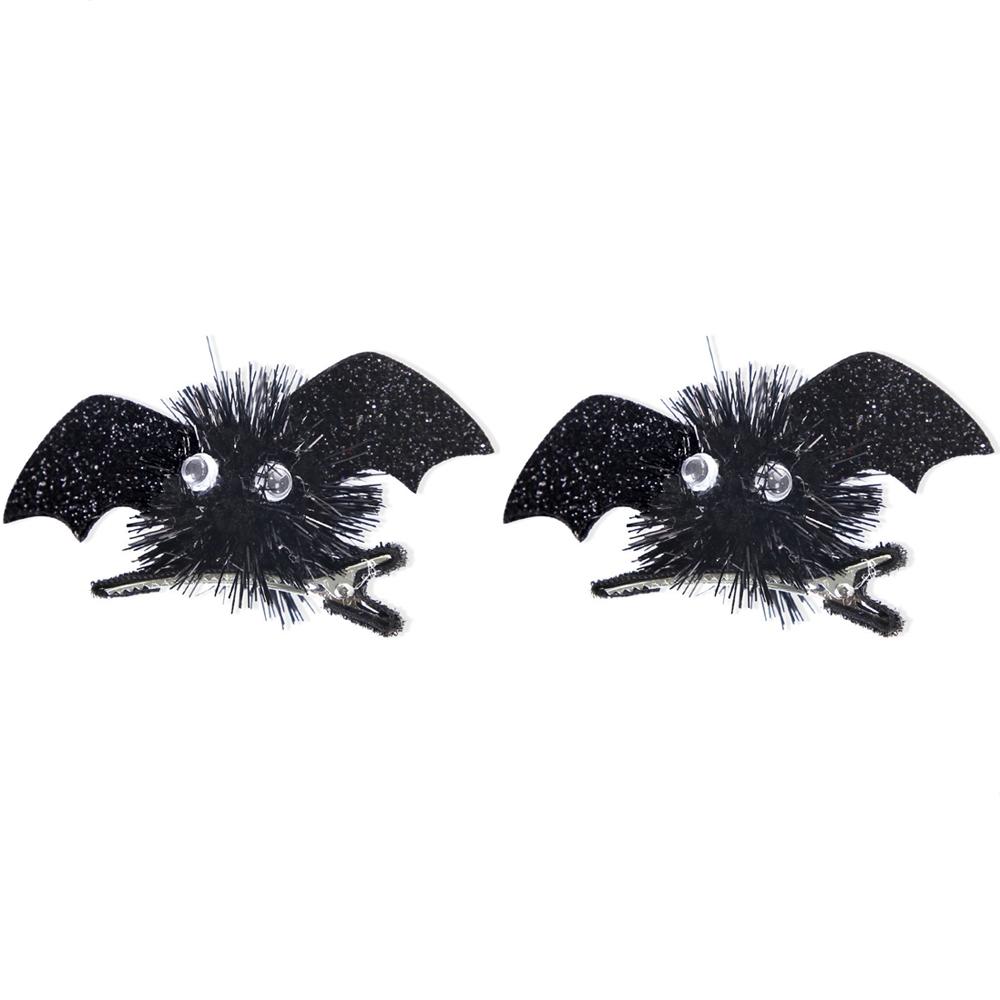 Kids Halloween Bat Hair Clip Glitter Costume Hairpin Spooky Party Accessory 2