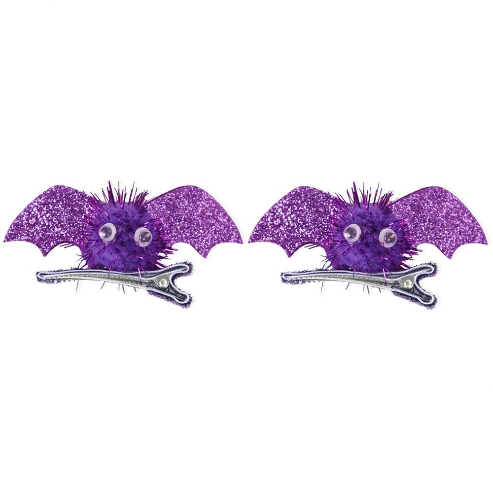 Kids Halloween Bat Hair Clip Glitter Costume Hairpin Spooky Party Accessory 6