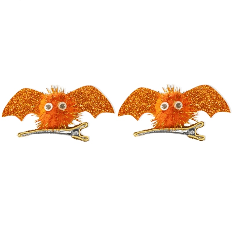 Kids Halloween Bat Hair Clip Glitter Costume Hairpin Spooky Party Accessory 10