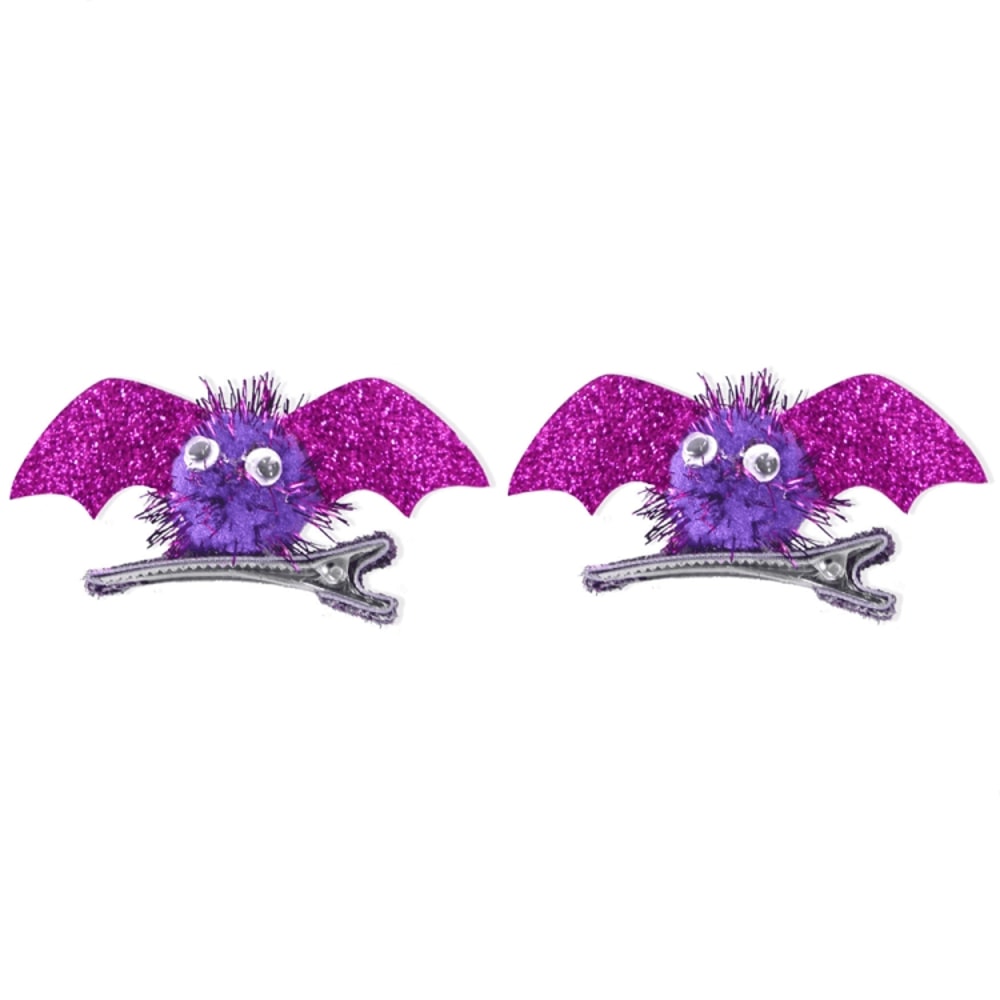 Kids Halloween Bat Hair Clip Glitter Costume Hairpin Spooky Party Accessory 5