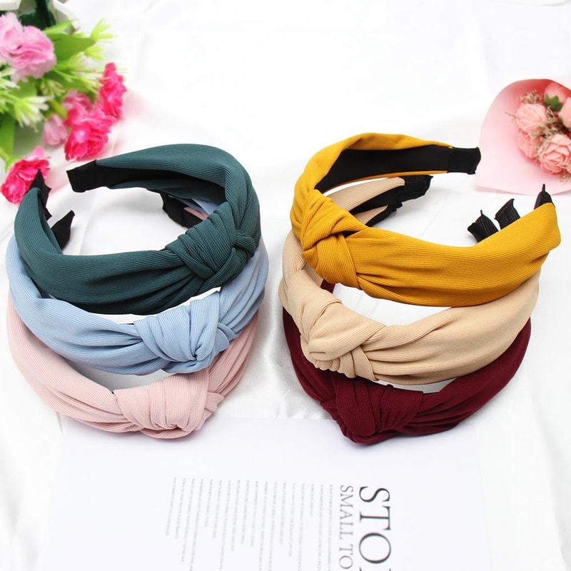 Soft Knotted Bow Headband For Women Cotton Hairband Stylish Headband For Women Everyday Wear 0