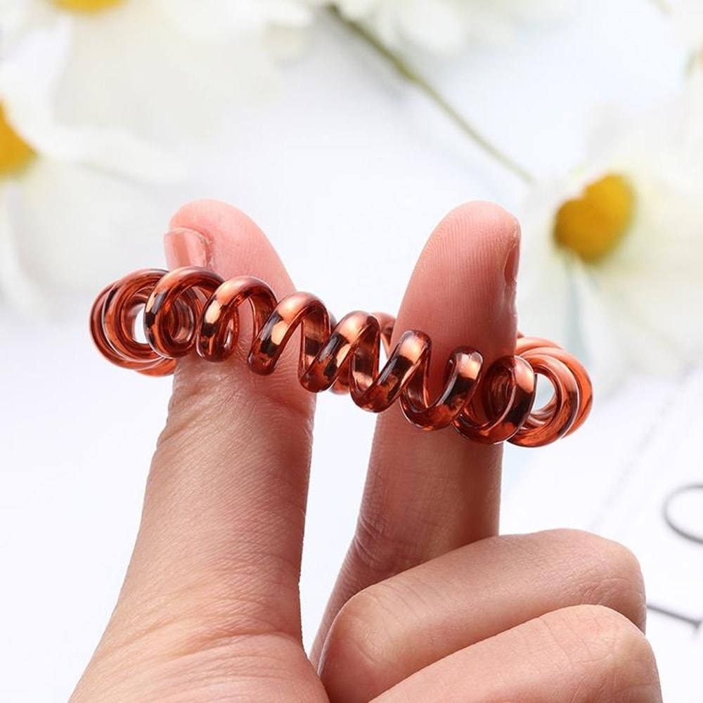 Multicolor Spiral Hair Ties Elastic Hair Coil Ties For No Damage Ponytails 6
