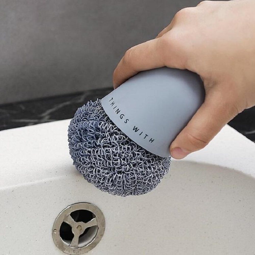 Ergonomic Dishwashing Brush With NonScratch Scrubber Head For Pots And Kitchen Cleaning 2