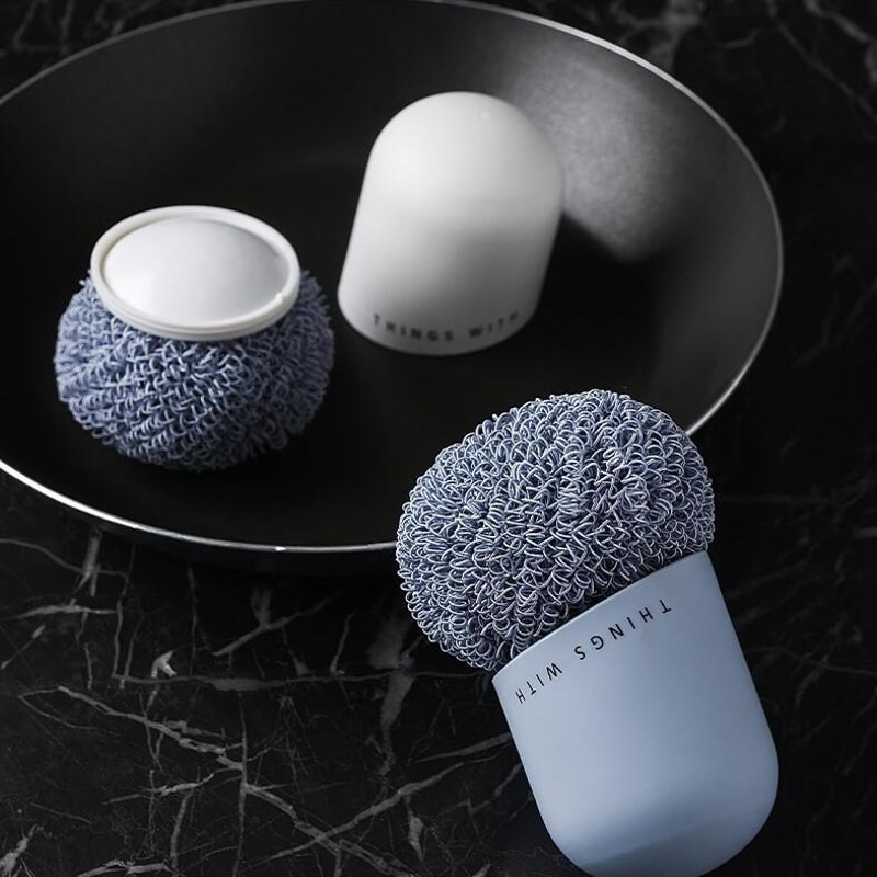 Ergonomic Dishwashing Brush With NonScratch Scrubber Head For Pots And Kitchen Cleaning 5