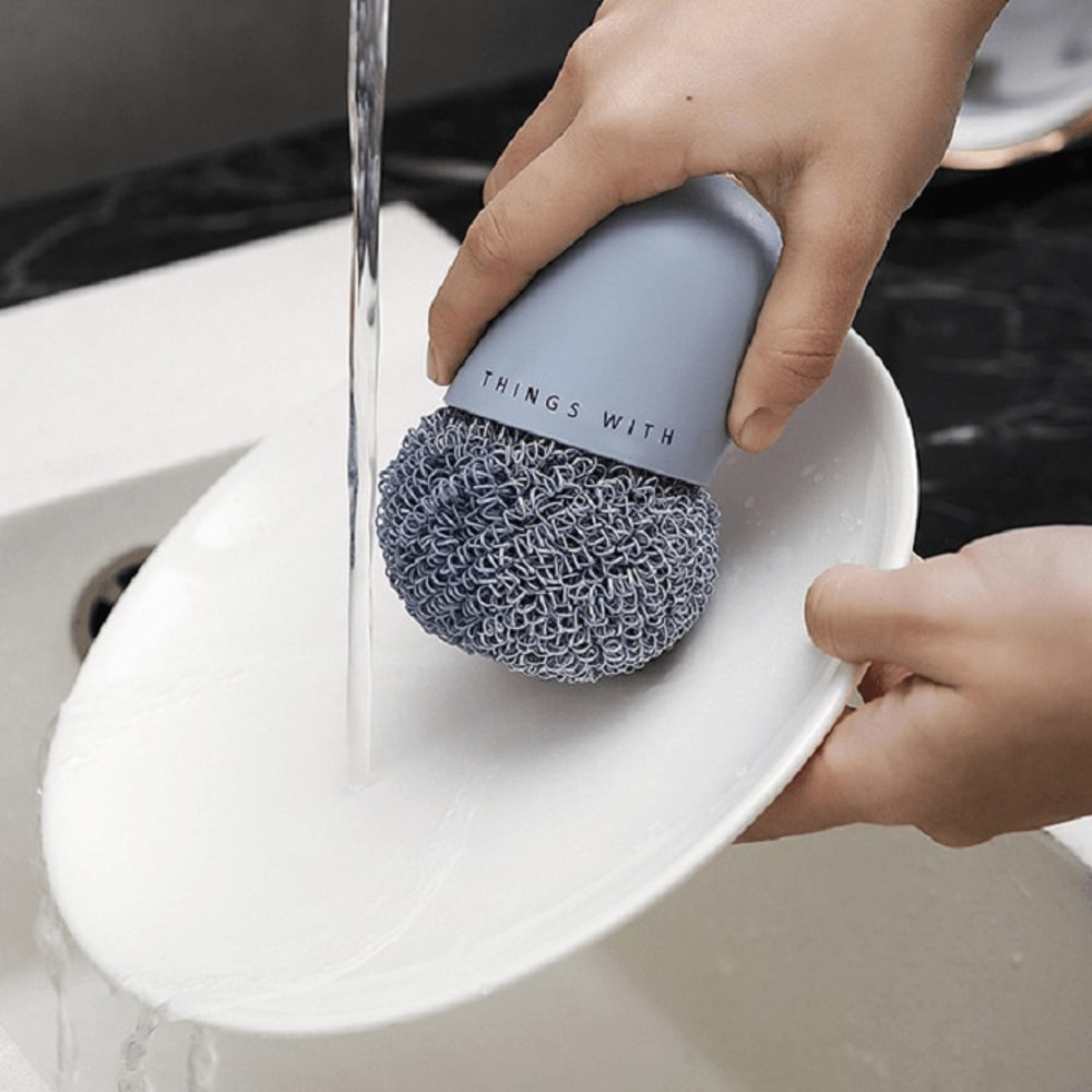 Ergonomic Dishwashing Brush With NonScratch Scrubber Head For Pots And Kitchen Cleaning 10