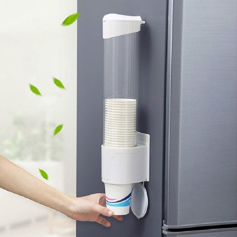 Wall Mounted Automatic Cup Dispenser With Dust Cover Space Saving Cup Holder Dispenser For Kitchens 0