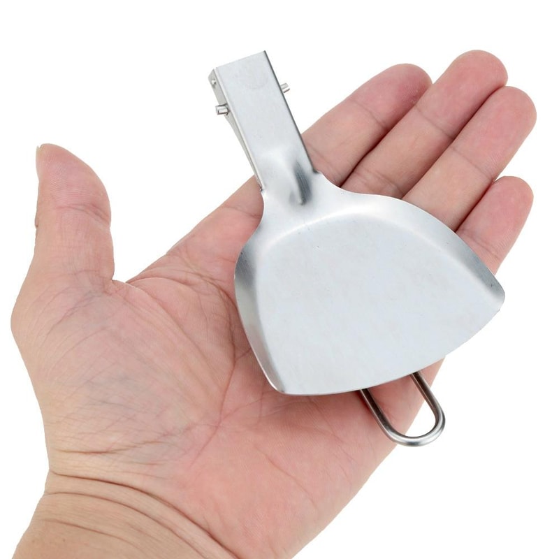 Outdoor Folding Stainless Steel Spatula For Camping Cooking Picnic Gear 0