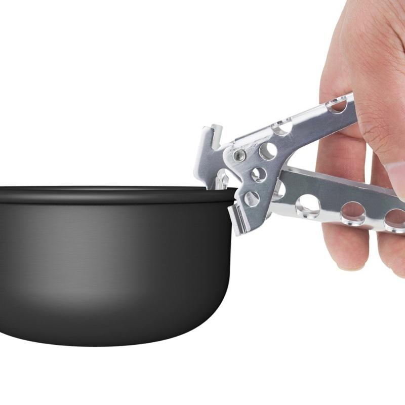 Camping Pot Gripper Handle Heat Resistant Pan Holder Outdoor Cookware Clamp Tool 0
