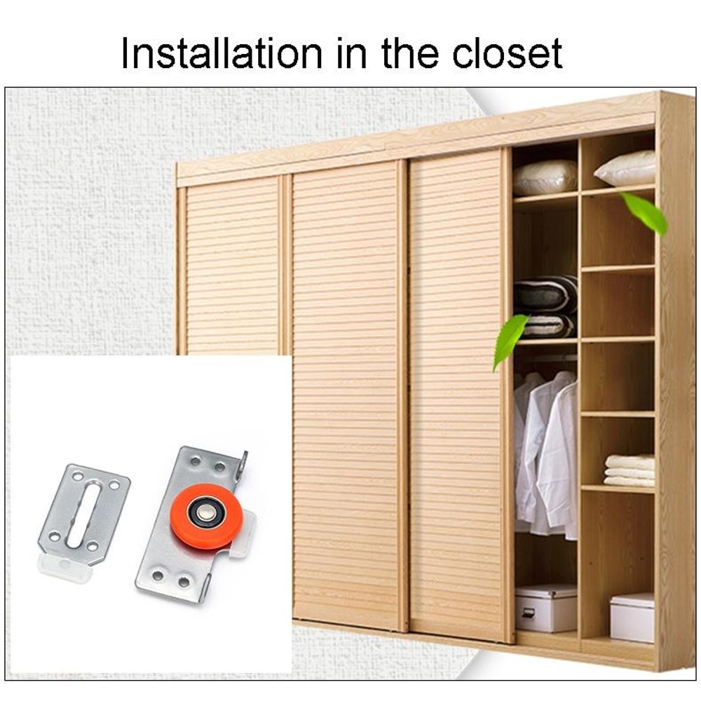 Silent Sliding Door Pulley Kit Adjustable Closet Door Roller Hardware 2