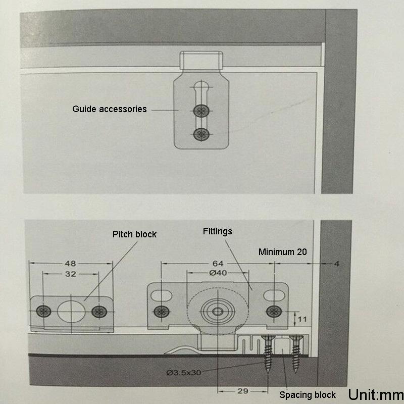 Silent Sliding Door Pulley Kit Adjustable Closet Door Roller Hardware 4