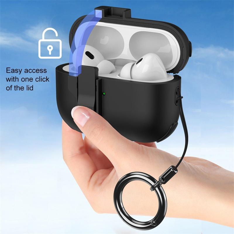 AirPods Pro Case With Lock Shockproof Cover With Carabiner 1