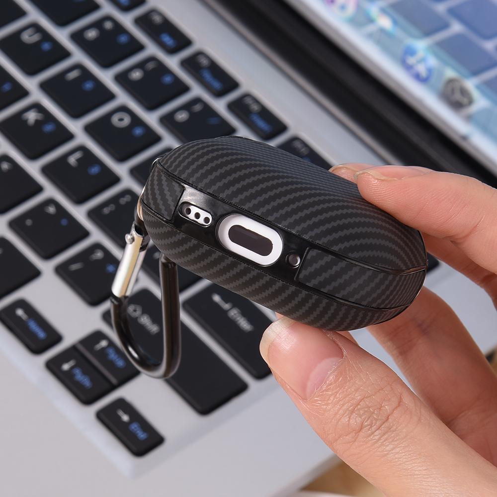 Fibre Texture AirPods Case With Hook Slim PU Leather AirPods Case 6