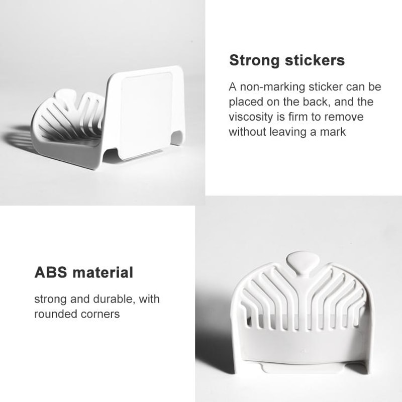 Wall Mounted Soap Holder With Drain Tray Hooks Bathroom Soap Dish Organizer 3