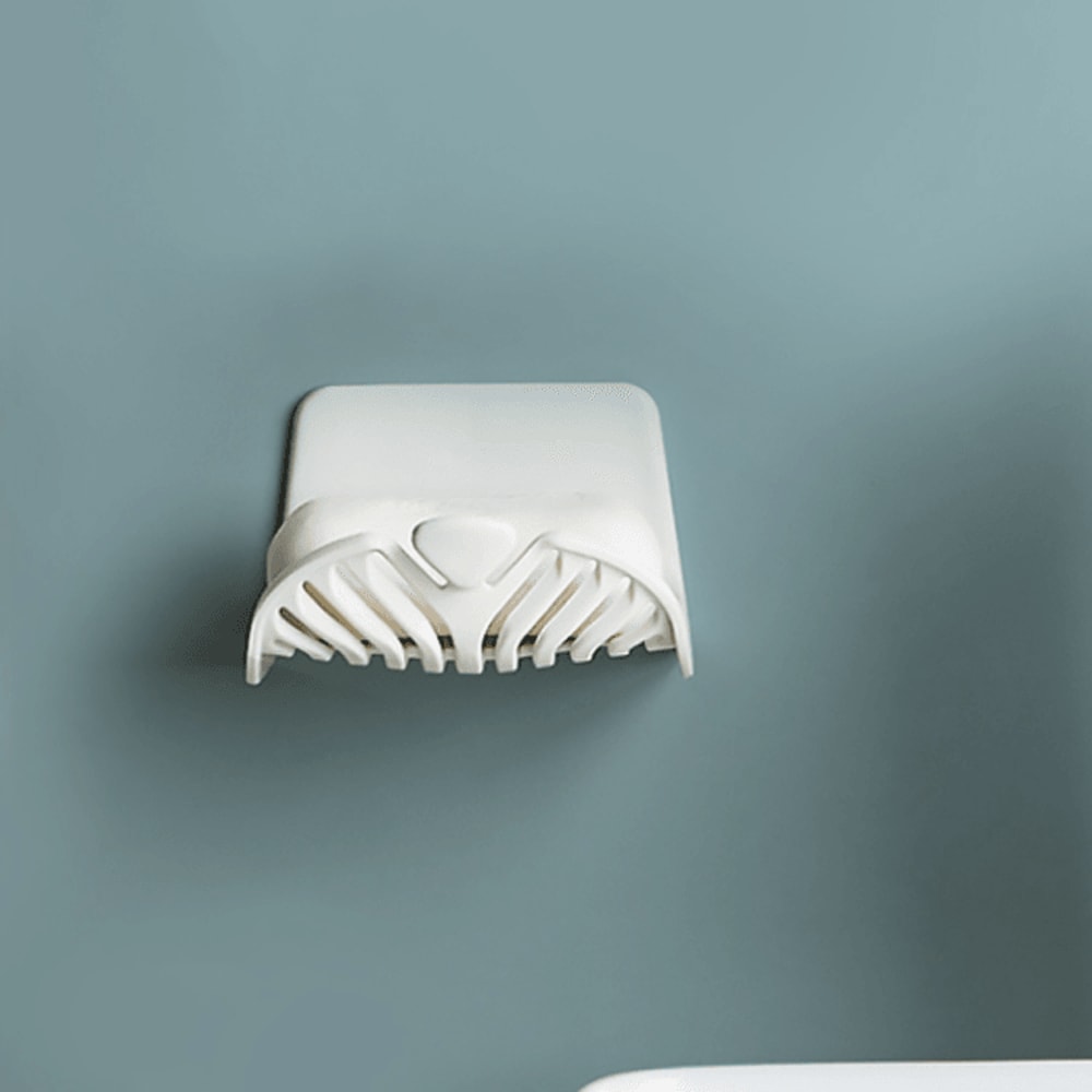 Wall Mounted Soap Holder With Drain Tray Hooks Bathroom Soap Dish Organizer 12