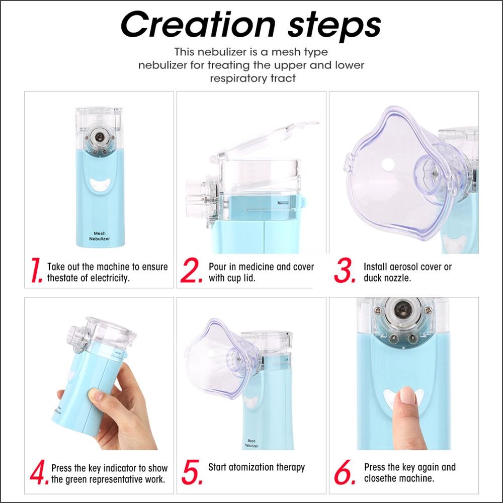 Portable Ultrasonic Nebulizer For Kids Adults Quiet Handheld Asthma Inhaler 6