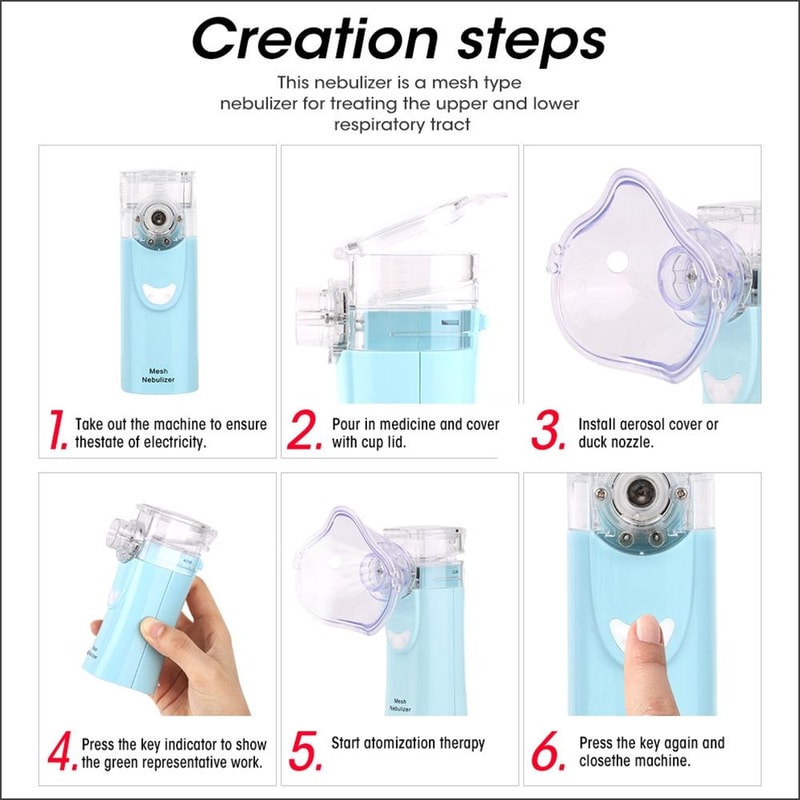 Portable Ultrasonic Nebulizer For Kids Adults Quiet Handheld Asthma Inhaler 6