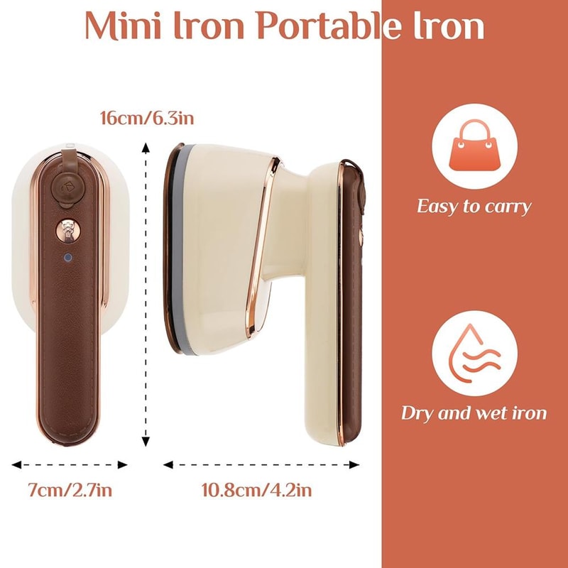 2in1 Steam Iron Portable Handheld Garment Steamer For Wet Dry Wrinkle Removal 2