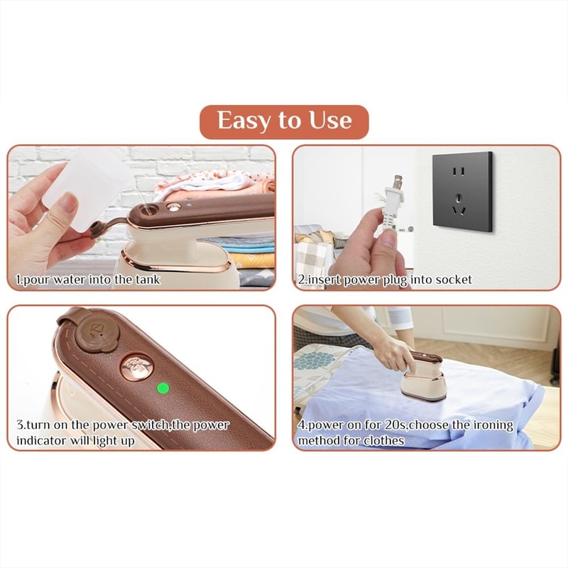 2in1 Steam Iron Portable Handheld Garment Steamer For Wet Dry Wrinkle Removal 3