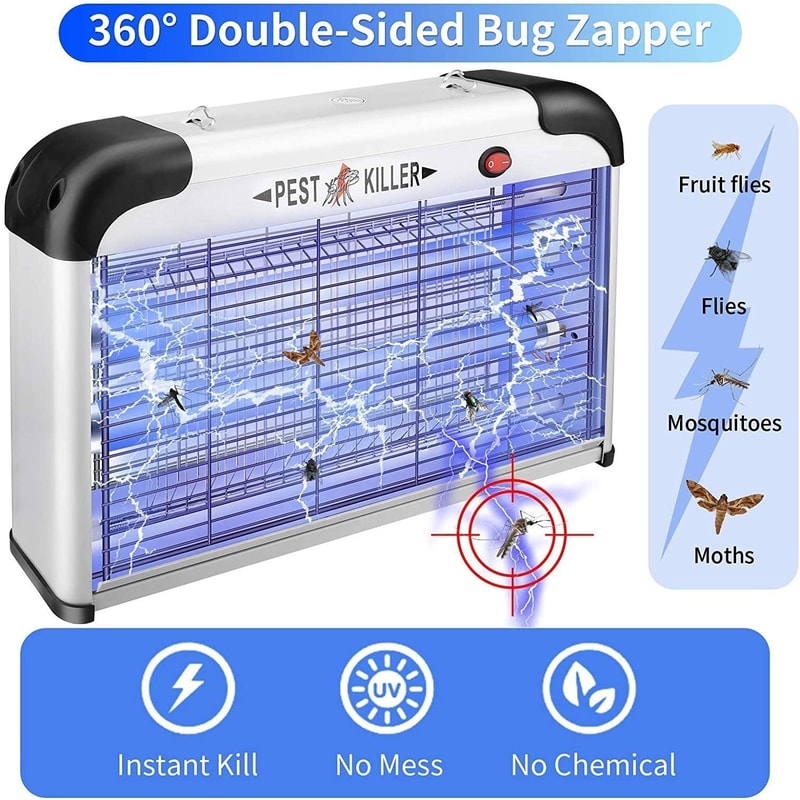 20W Indoor Mosquito Killer Lamp Electric Fly Killer with UV Trap Quiet Safe Bug Zapper