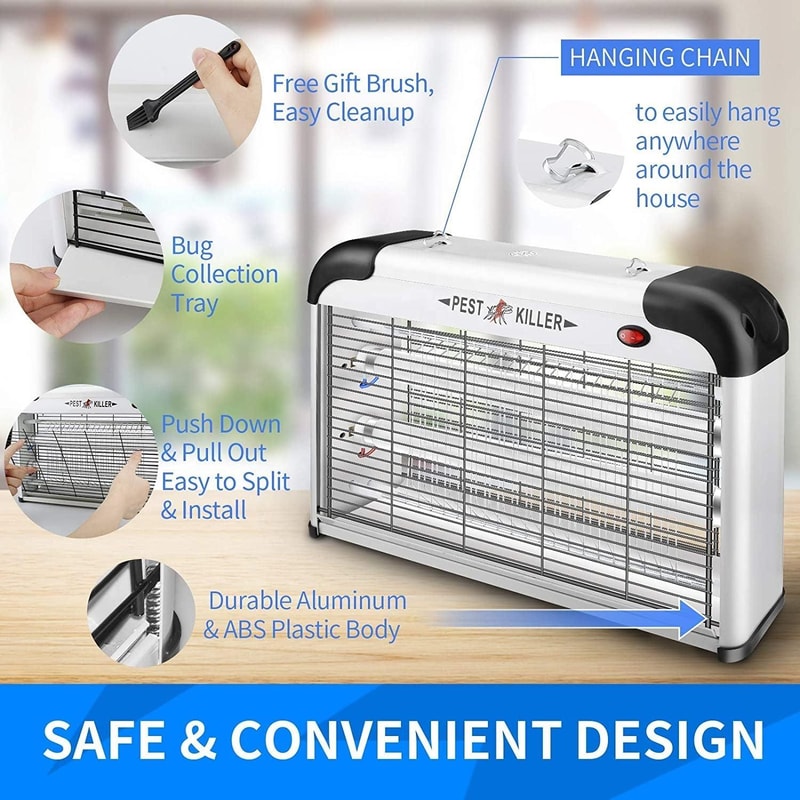 20W Indoor Mosquito Killer Lamp Electric Fly Killer with UV Trap Quiet Safe Bug Zapper