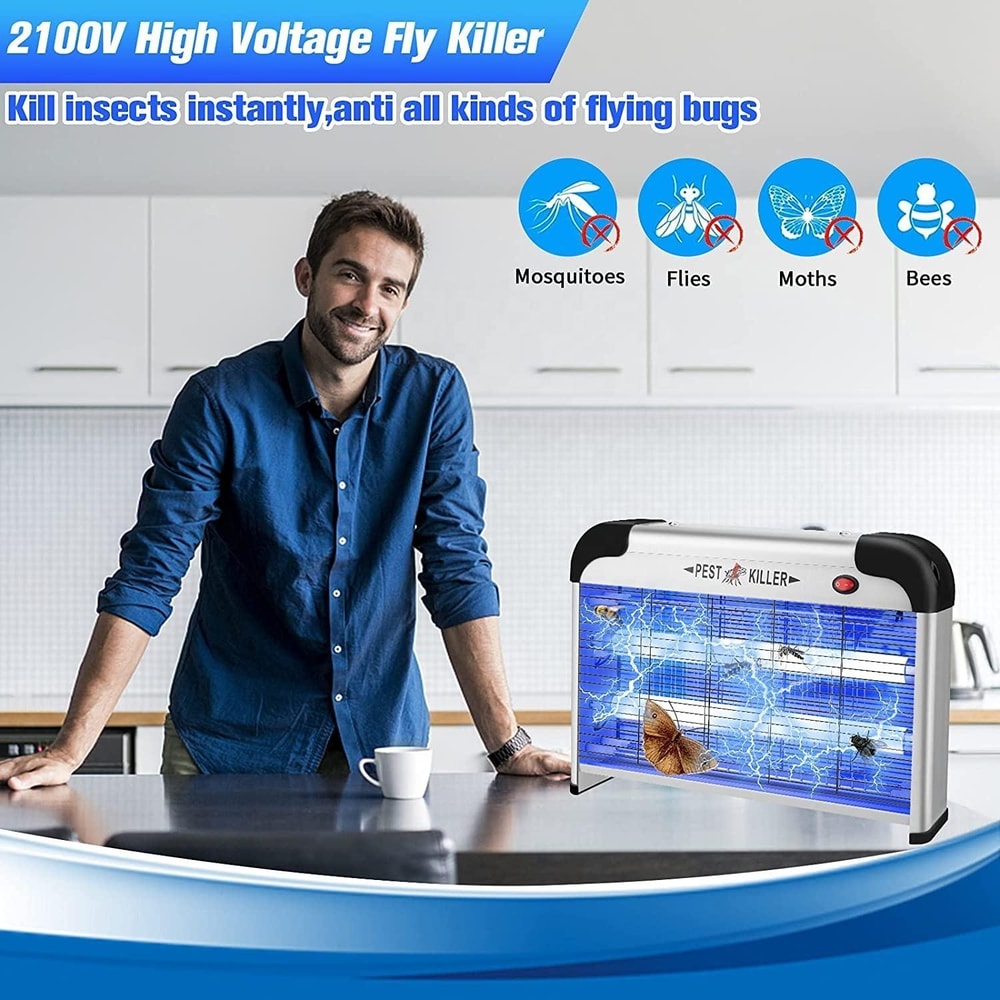 20W Indoor Mosquito Killer Lamp Electric Fly Killer with UV Trap Quiet Safe Bug Zapper