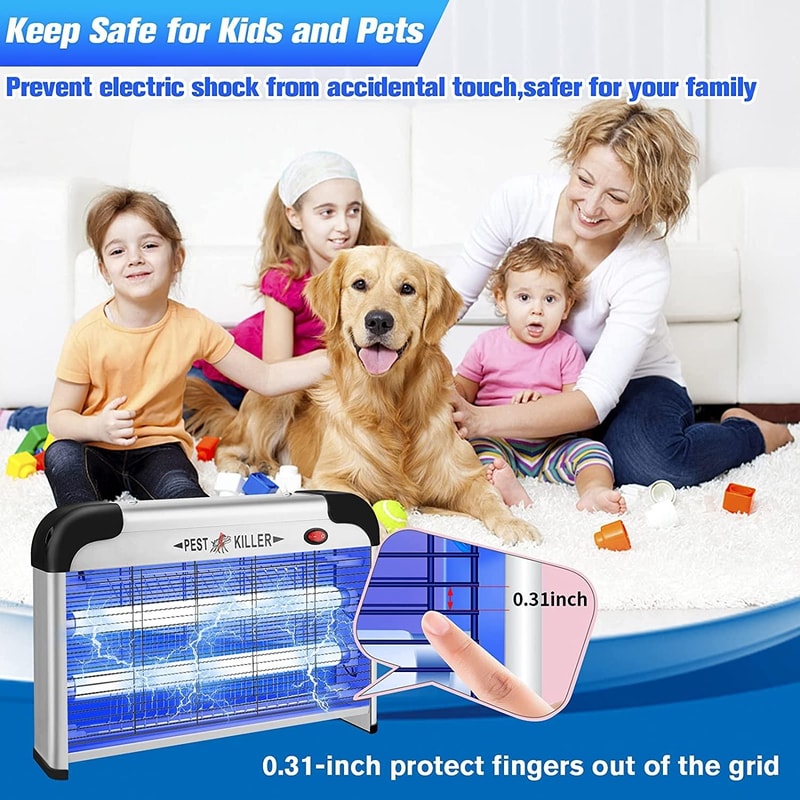 20W Indoor Mosquito Killer Lamp Electric Fly Killer with UV Trap Quiet Safe Bug Zapper