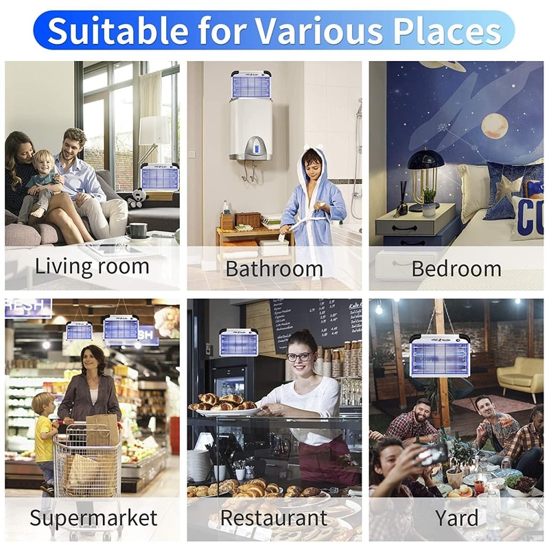 20W Indoor Mosquito Killer Lamp Electric Fly Killer with UV Trap Quiet Safe Bug Zapper