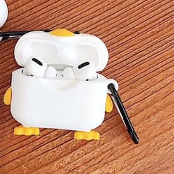cute duck airpods pro case soft silicone protective cover