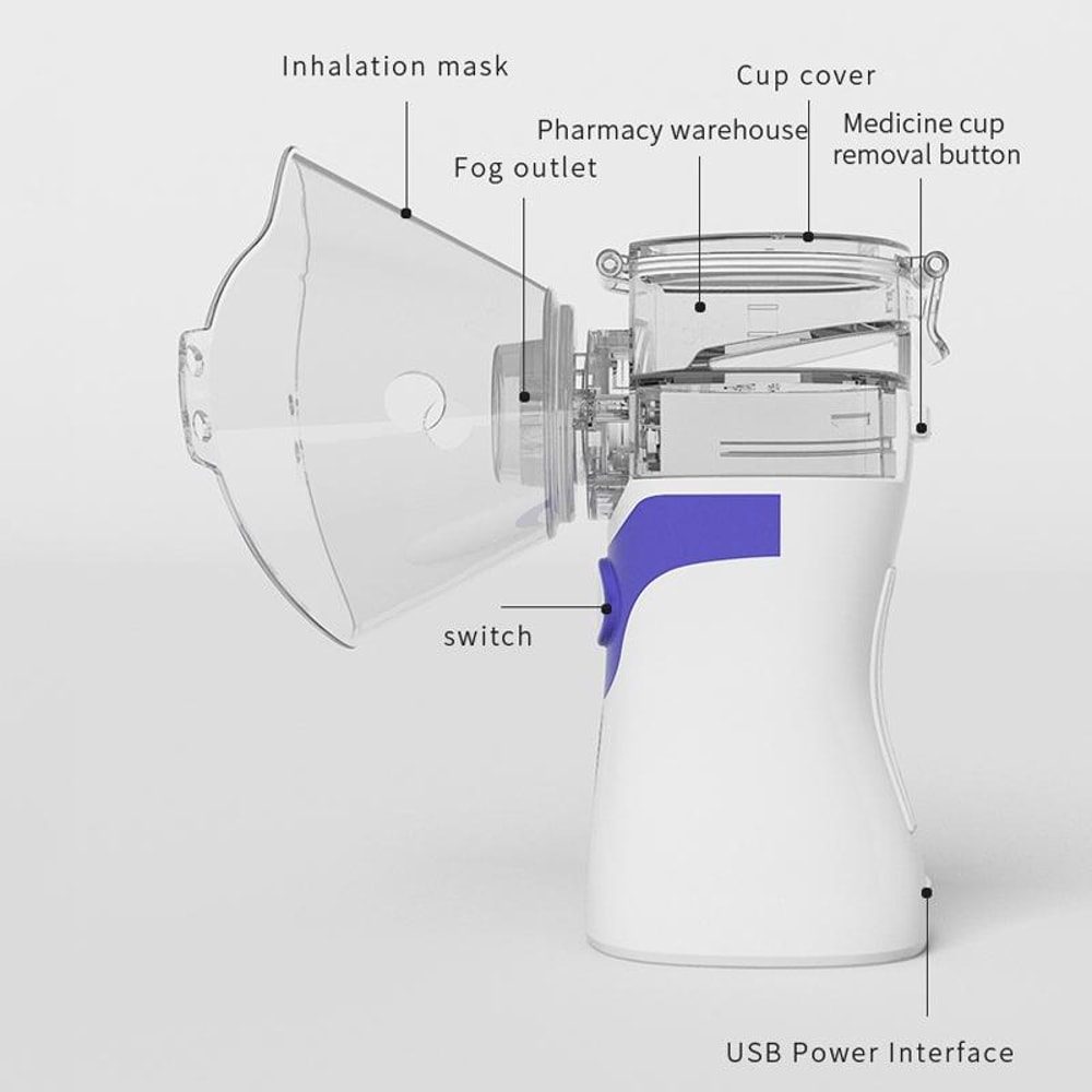 Portable Ultrasonic Nebulizer Inhaler For Adults Kids Quiet Mesh Atomizer 11