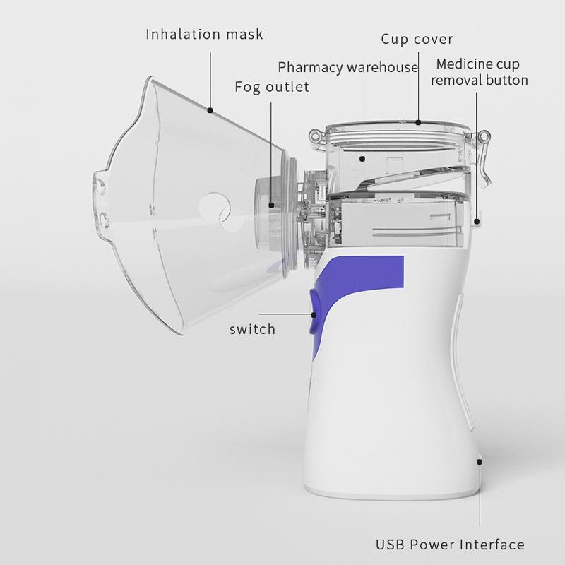 Portable Ultrasonic Nebulizer Inhaler For Adults Kids Quiet Mesh Atomizer 11