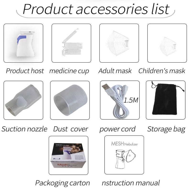 Portable Ultrasonic Nebulizer Inhaler For Adults Kids Quiet Mesh Atomizer 4