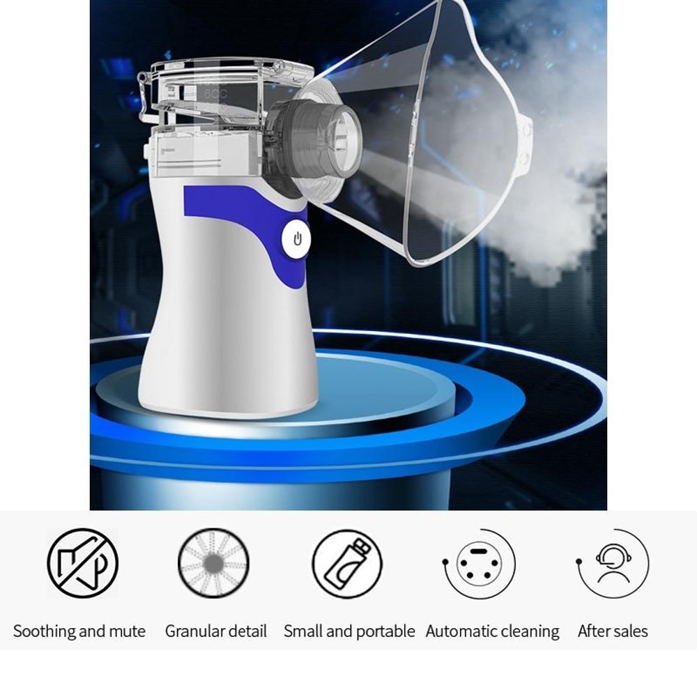 Portable Ultrasonic Nebulizer Inhaler For Adults Kids Quiet Mesh Atomizer 5