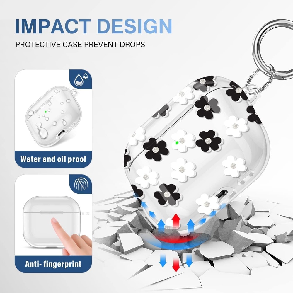 Glitter Floral AirPods Case Protective Cover 4