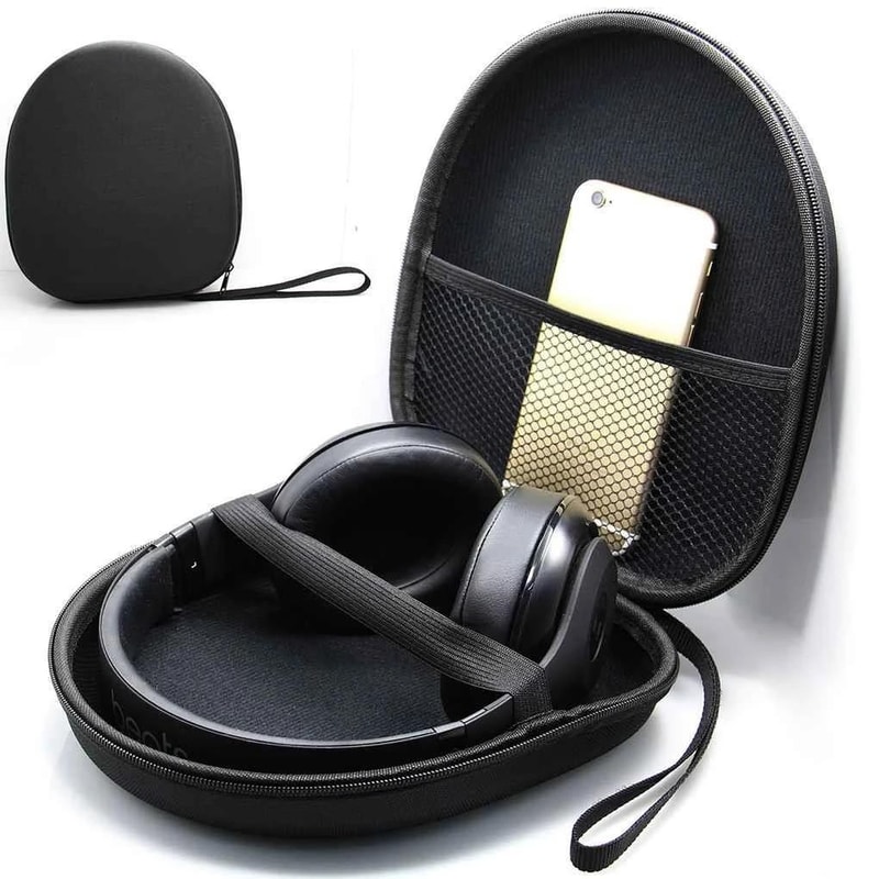 Portable Headphone Carrying Case With Zipper Hard Shell Travel Organizer 3