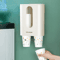 Wall Mounted Cup Dispenser No Drill Dustproof Water Cup Holder With Double Barrel Design 5