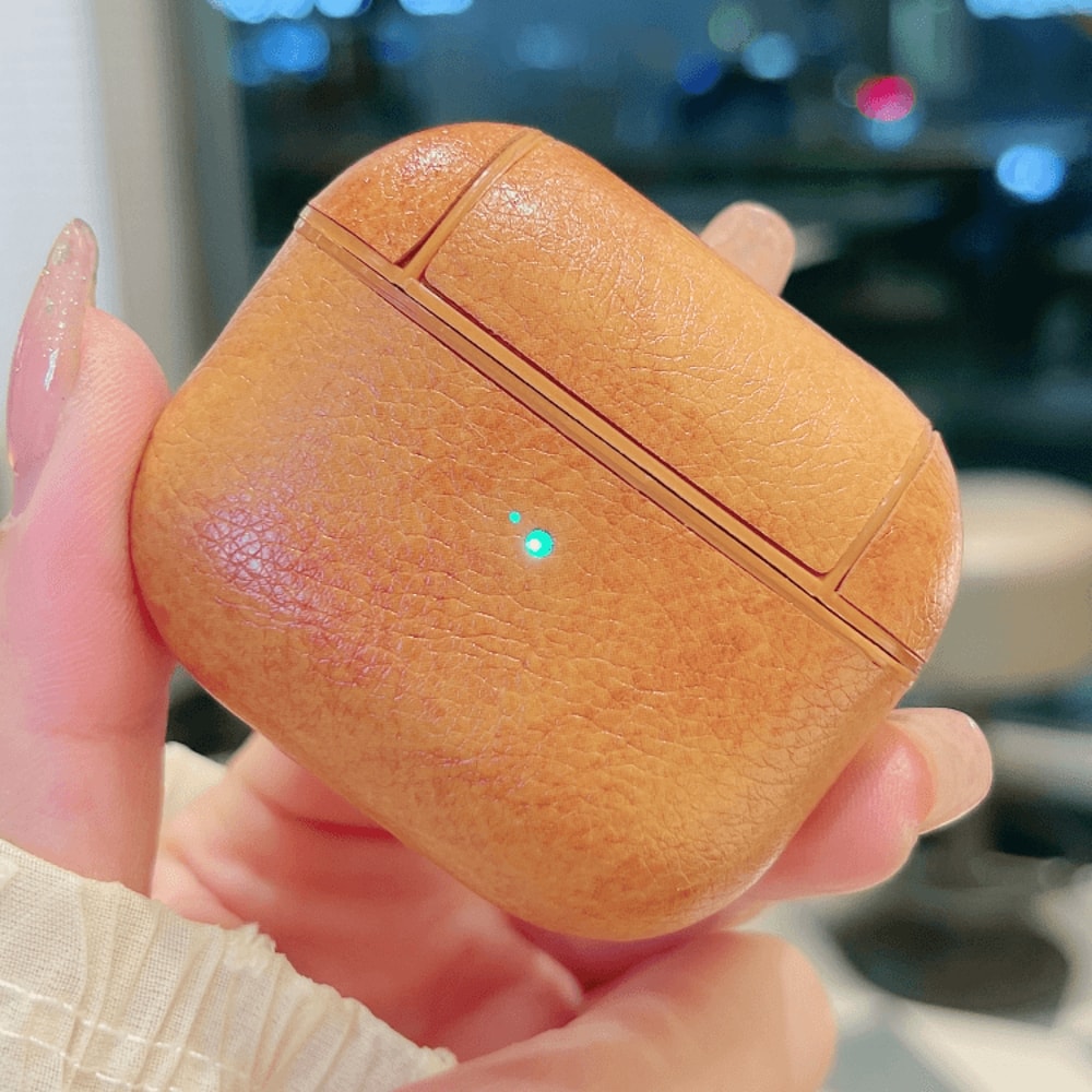 Leather AirPods Case With Hook Shockproof PU Cover 6