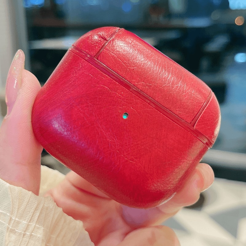 Leather AirPods Case With Hook Shockproof PU Cover 7