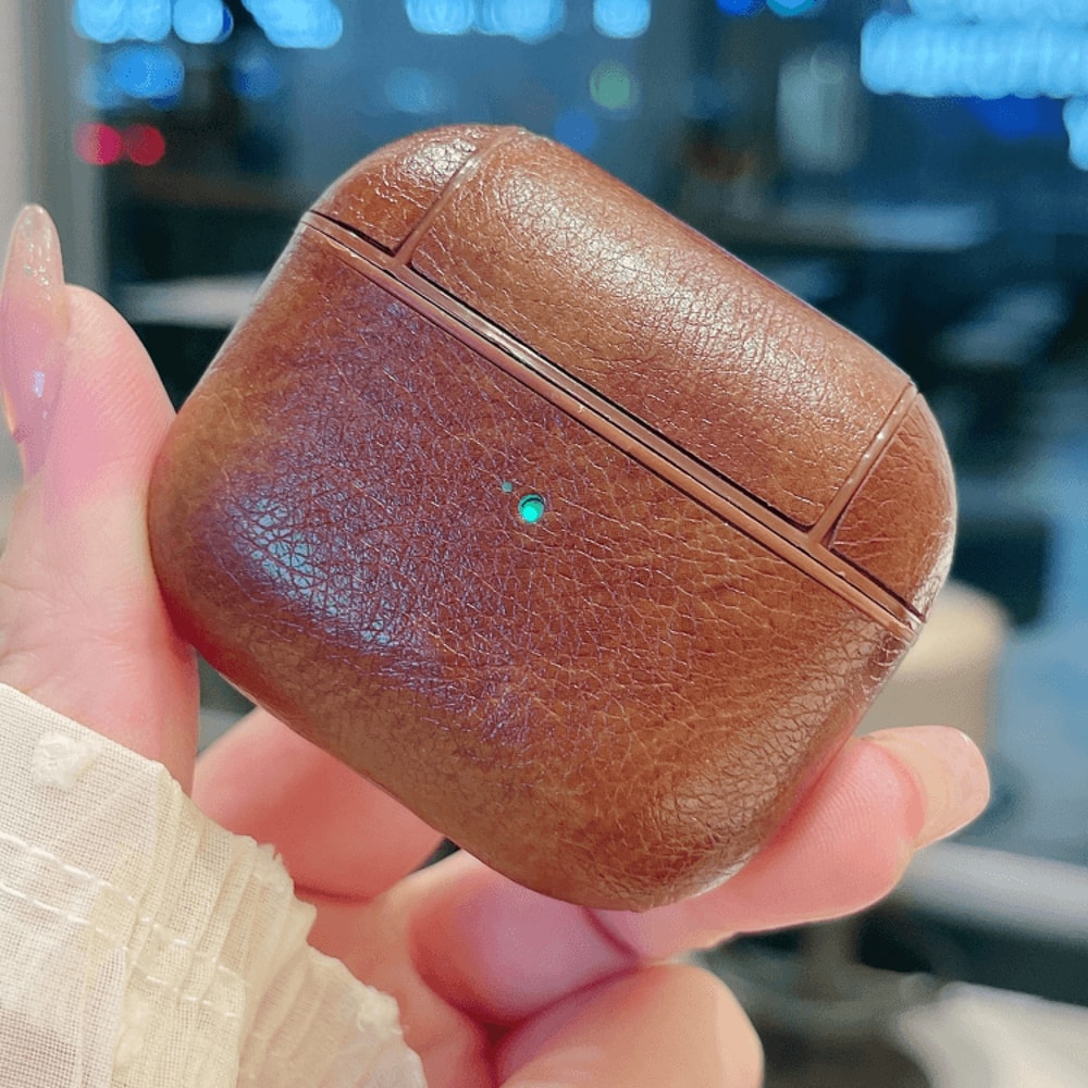 Leather AirPods Case With Hook Shockproof PU Cover 8
