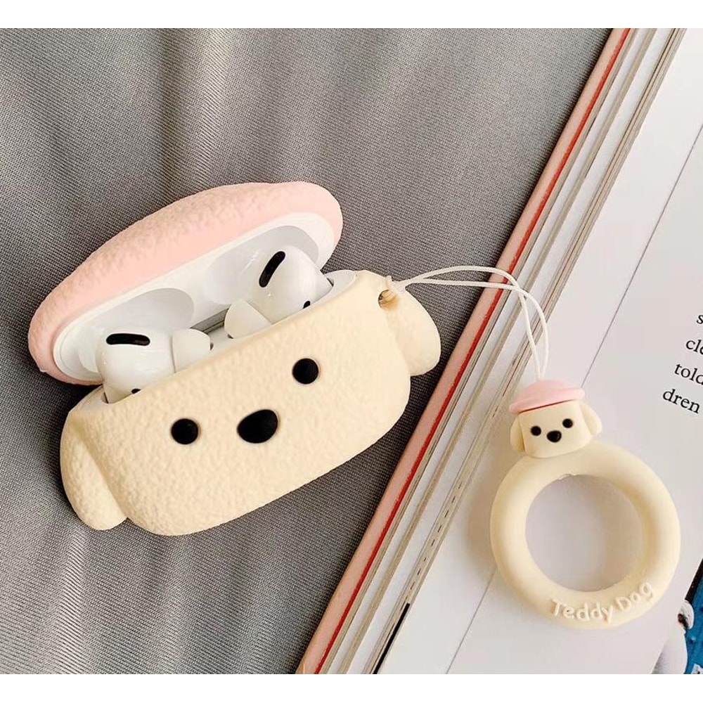 Teddy Dog AirPods Pro Case Cute Protective Cover For Apple AirPods Pro Off White 6