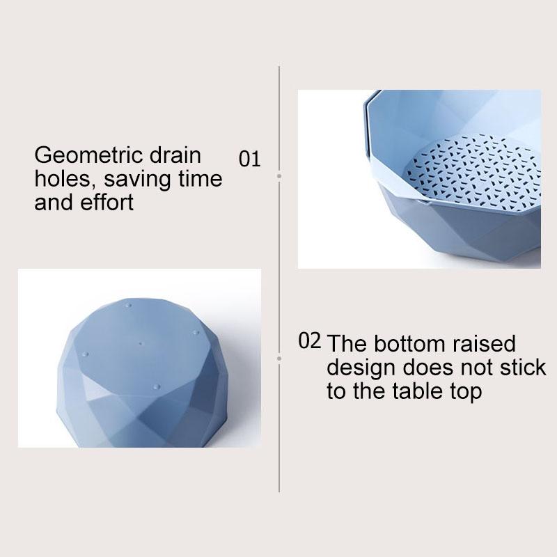 Double Layer Drain Basket With Colander Kitchen Strainer For Fruits Vegetables Washing 3